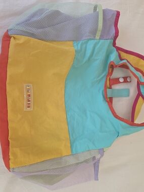 Colorblock Tote in Yellow, Aqua & Pink